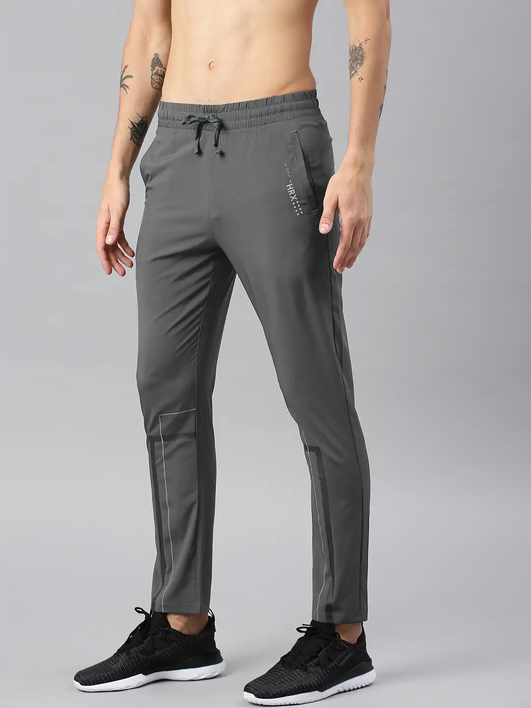 Buy HRX by Hrithik Roshan Active Men Charcoal Grey Solid Rapid-Dry