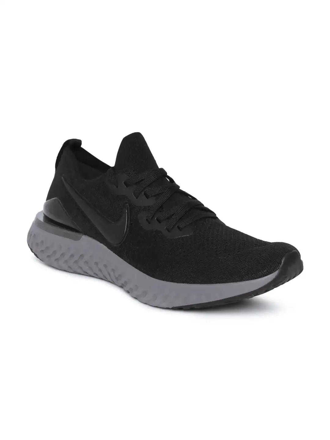 nike epic react flyknit black black