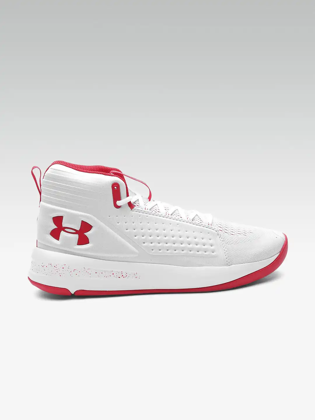 Buy UNDER ARMOUR Men White & Red Torch Basketball Shoes  display picture 2