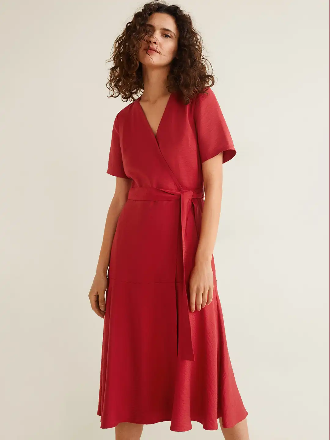 Buy MANGO Women Red Solid Midi Wrap Dress - Dresses for Women 8798751 | Myntra Buy MANGO Women Red Solid Midi Wrap Dress - Dresses for Women 8798751 | Myntra