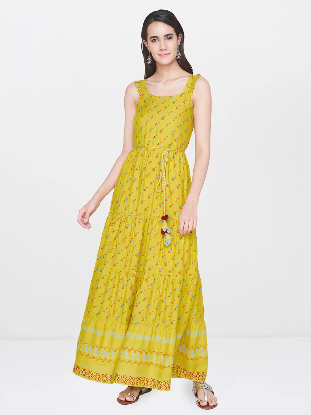 global desi yellow maxi dress Buy Global Desi Girls Yellow Printed Maxi Dress - Dresses for Girls  13406948