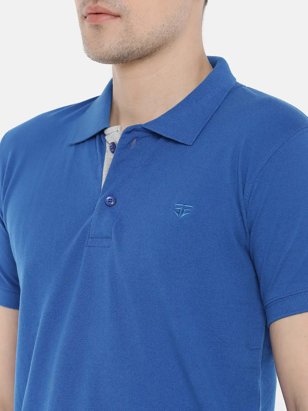 double collar short sleeve shirt light blue