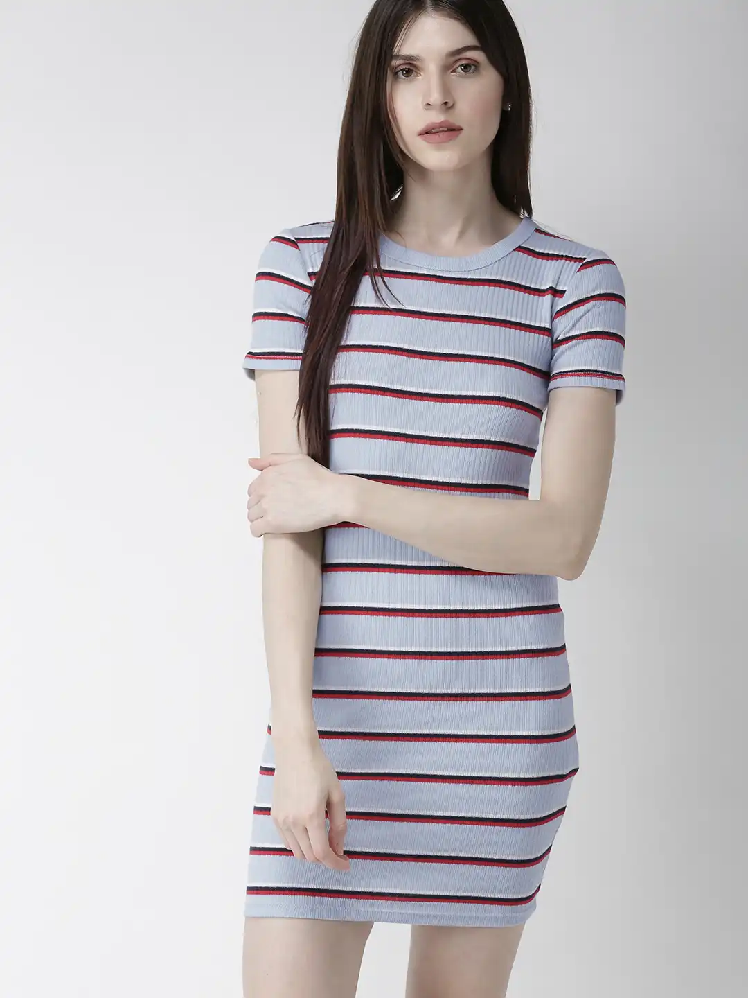 Buy FOREVER 21 Women Blue Striped Bodycon Dress - Dresses for Women 9182489  | Myntra
