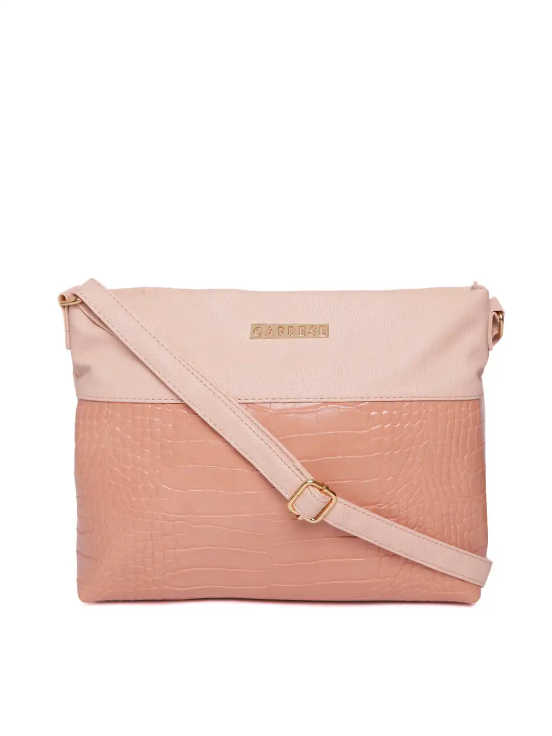 Buy Caprese Peach-Coloured Textured Sling Bag - Handbags for Women