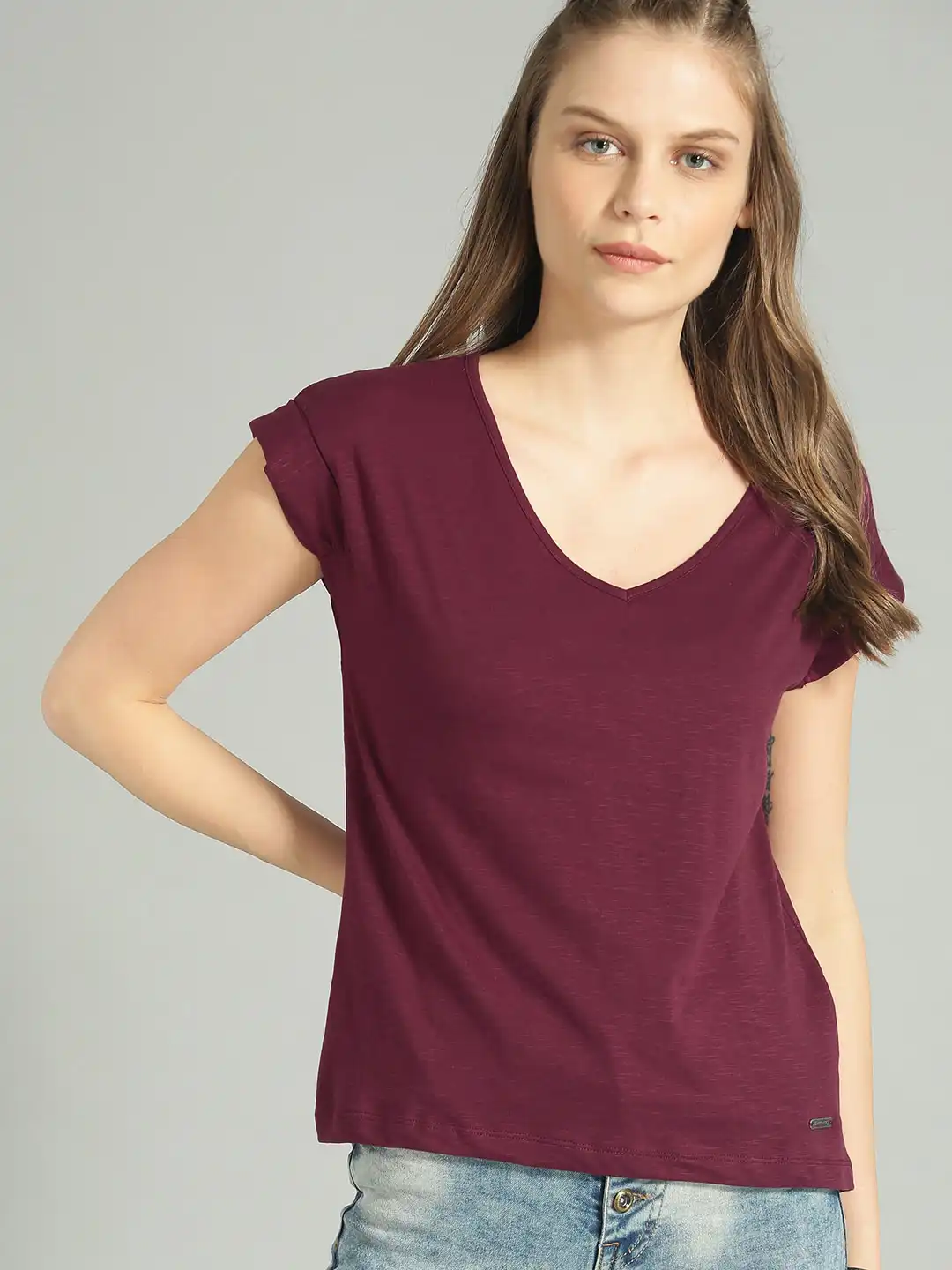 AquaGuard Women's Combed Ringspun V-Neck T-Shirt – 5.5 Oz, 100% Cotton, Classic Feminine Fit - View #6