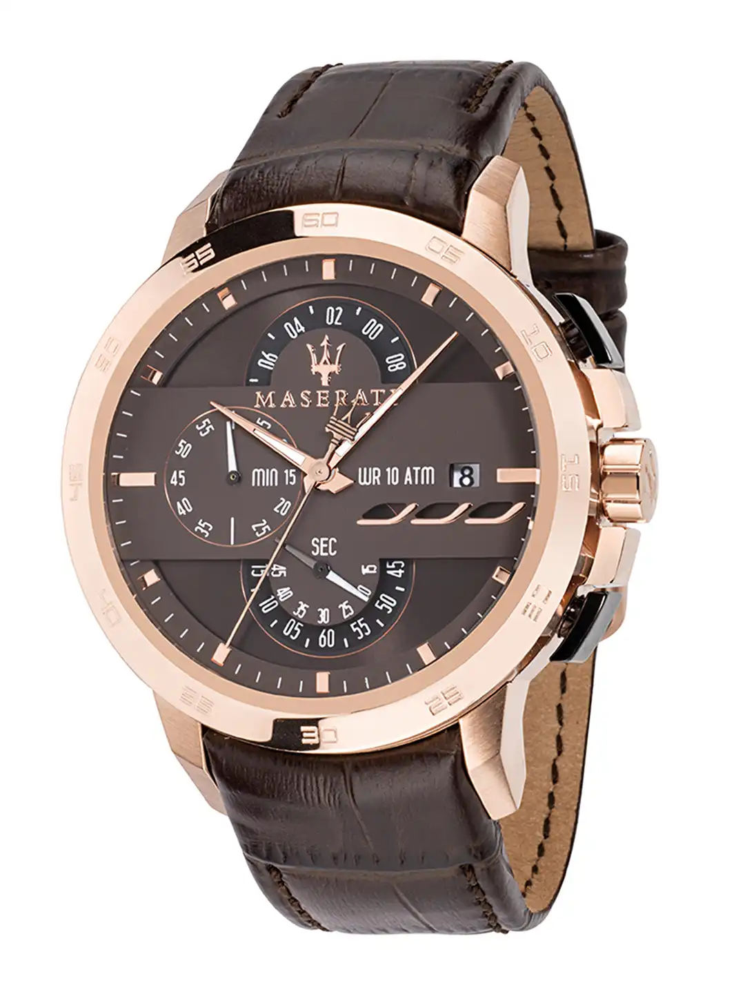 Buy Maserati Men Brown & Rose Gold Analogue Watch R8871619001