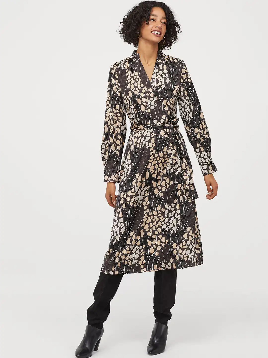 h&m patterned satin dress H&M | Dresses | Hm Floral Satin Wrap Front Dress
