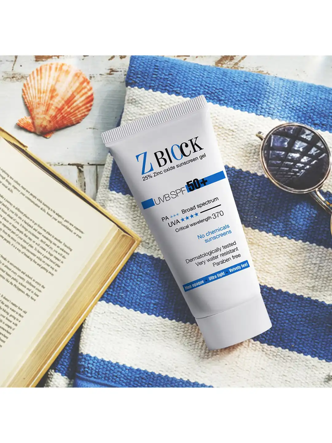 Buy Z BLOCK Pack of 2 Zinc Oxide Sunscreen Gel with SPF 50+ 50 ml