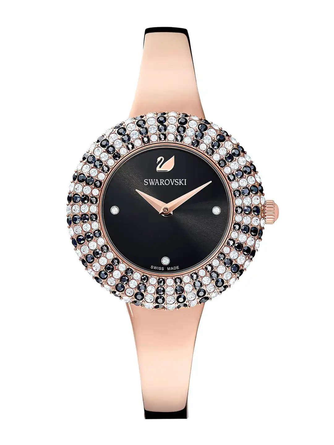 Buy SWAROVSKI Women Black & Rose Gold Analogue Watch 5484050