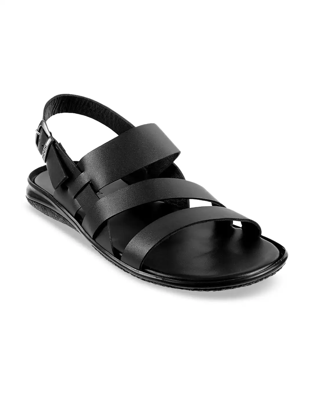 Buy Mochi Men Black Solid Comfort Sandals - Sandals for Men