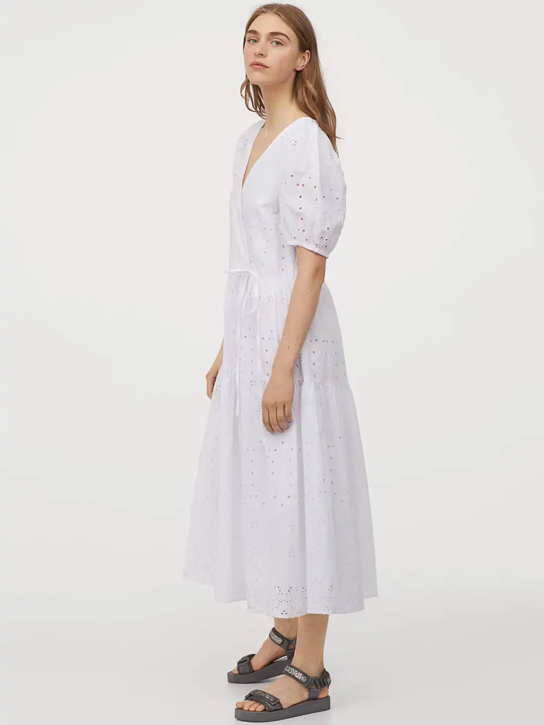 Buy H&M Women White Embroidered Cotton Dress - Dresses for Women 12203976 |  Myntra