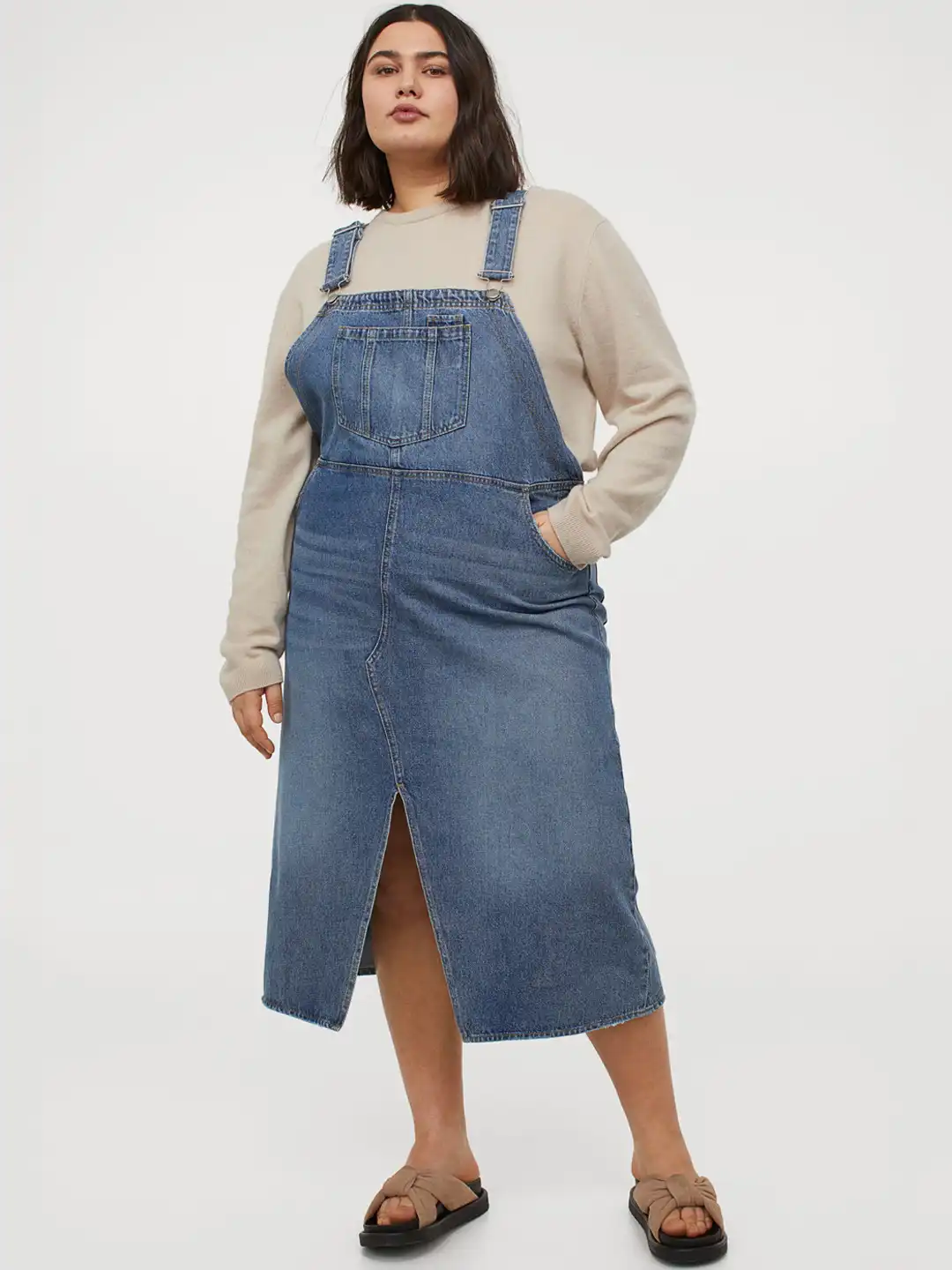 plus size denim dungaree dress Plus Size Denim Pinafore Dress 3XL Long Denim Dungarees for Women Boho   MARTINELI2