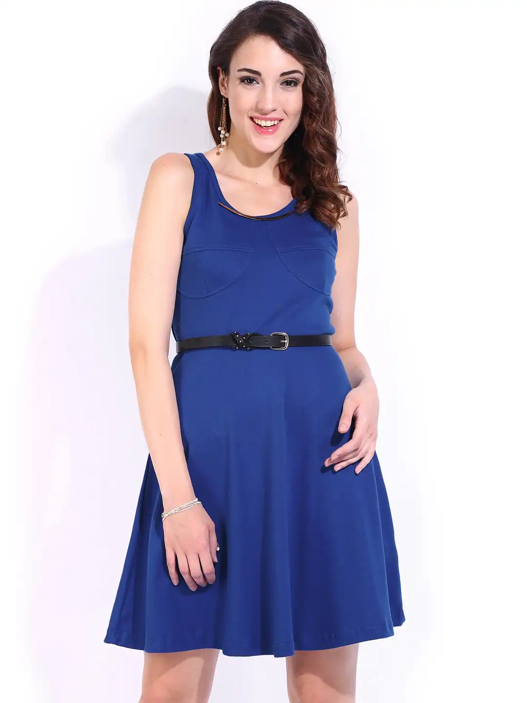 Buy DressBerry Blue Corset Skater Dress - Dresses for Women 403115 | Myntra