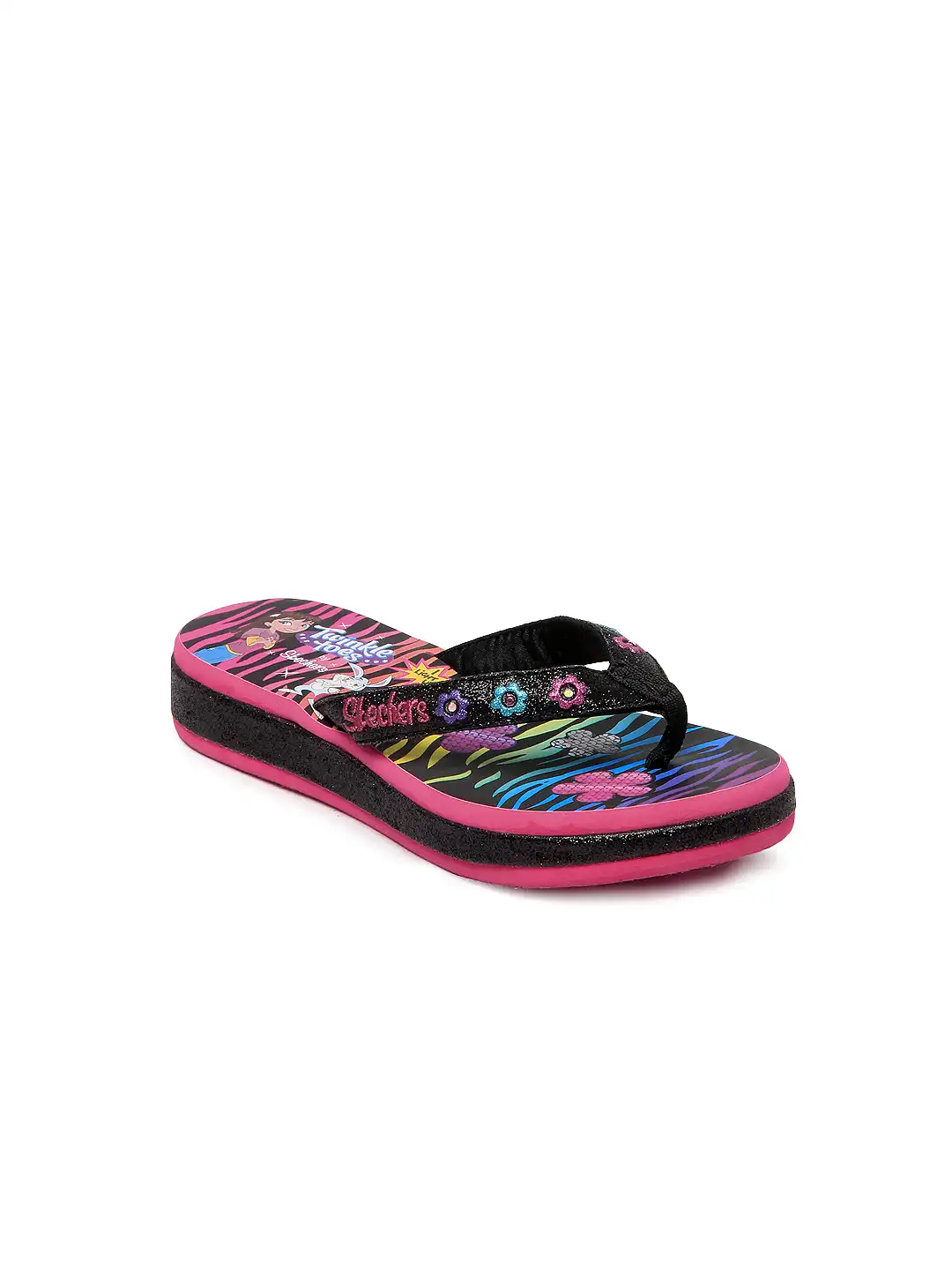Buy Skechers Girls Black Twinkle Toes Flip Flops - Casual Shoes