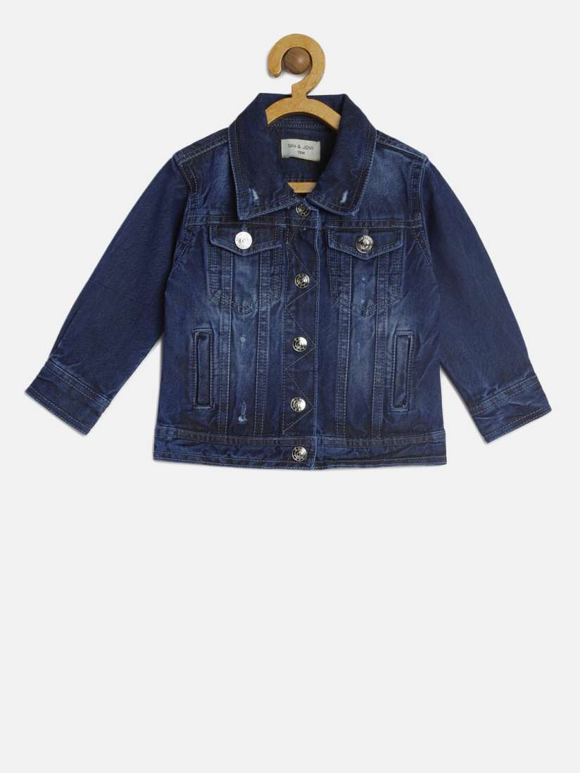 Buy Gini and Jony Girls Blue Solid Jacket Jackets for Girls 10003179 Myntra