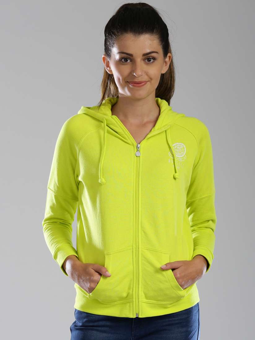 Buy Russell Athletic Lime Green Hooded Sweatshirt Sweatshirts for Women 1000493 Myntra