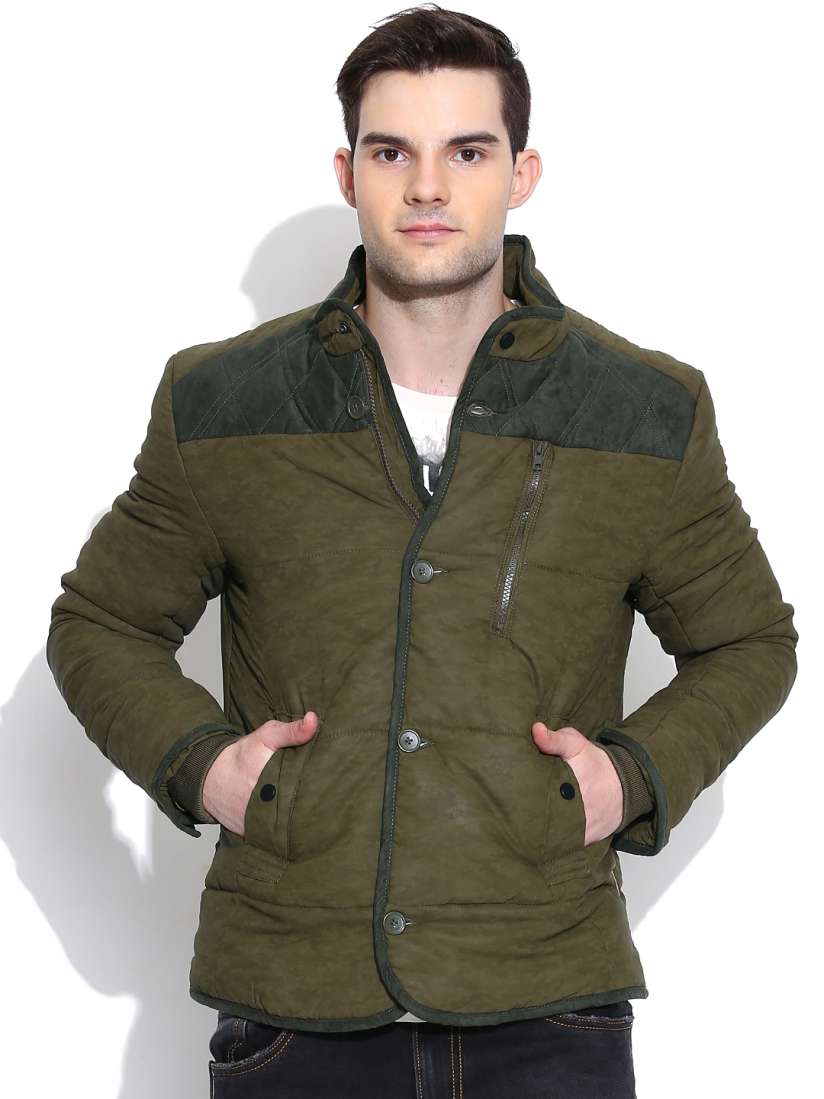 Buy Flying Machine Olive Green Printed Jacket Jackets for Men 1003736 Myntra