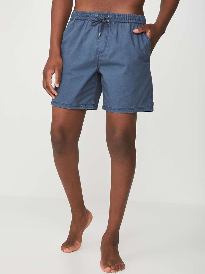Buy COTTON ON Men Navy Blue Washed Regular Fit Denim Shorts Lounge Shorts for Men 10045363 Myntra