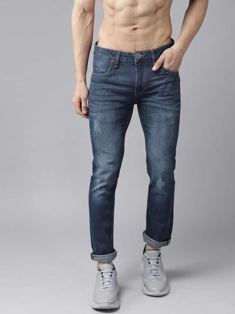 Buy Roadster Men Navy Blue Super Skinny Fit Low Distress Light Fade Stretchable Jeans Jeans for Men 10046869 Myntra