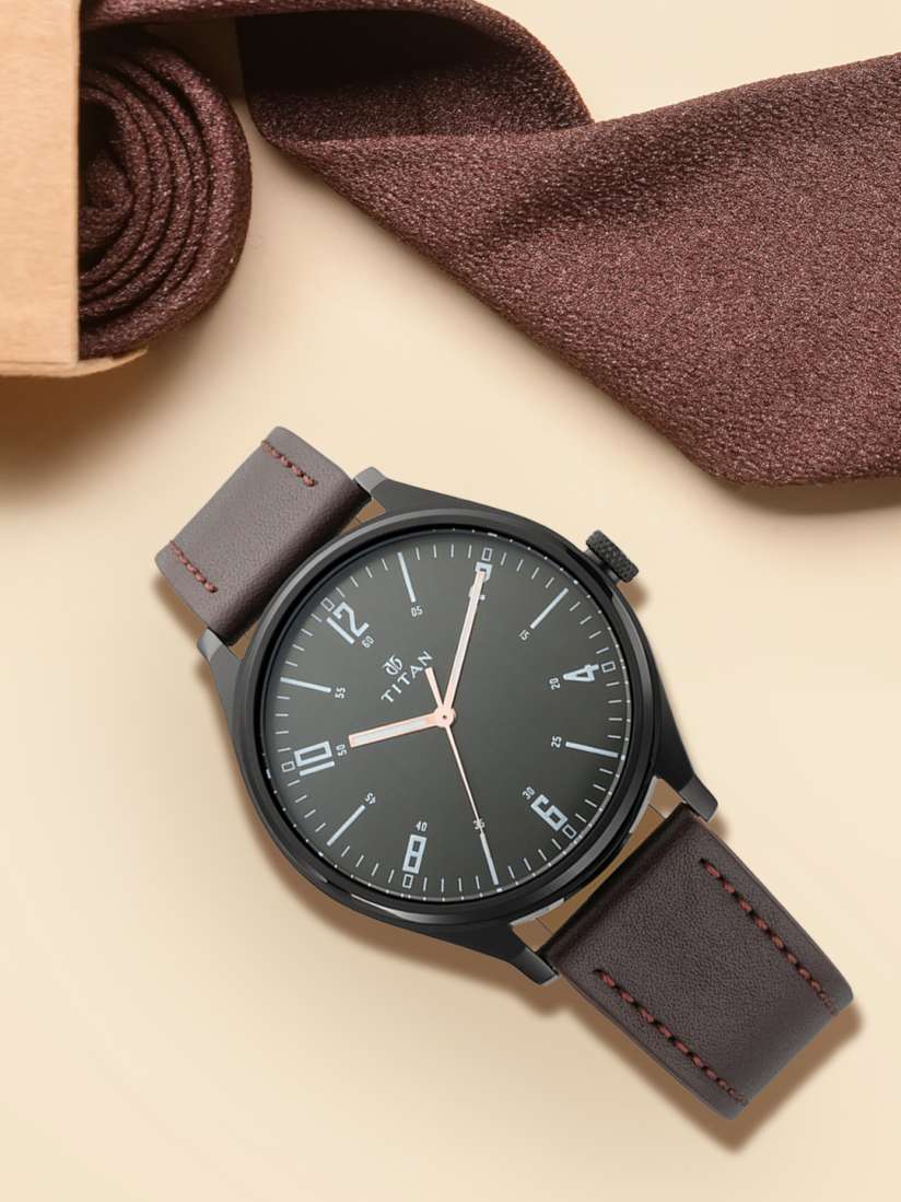 Buy Titan Men Black Analogue Watch 1802NL01 Watches for Men 10052015 Myntra