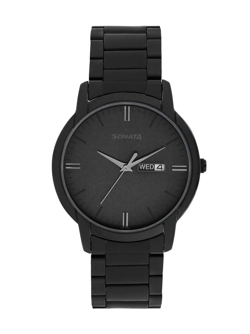 Sonata black watch for men best sale