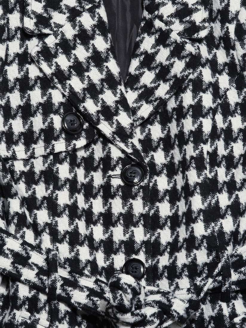Buy Vero Moda Black White Houndstooth Coat Coats for Women 1005502 Myntra