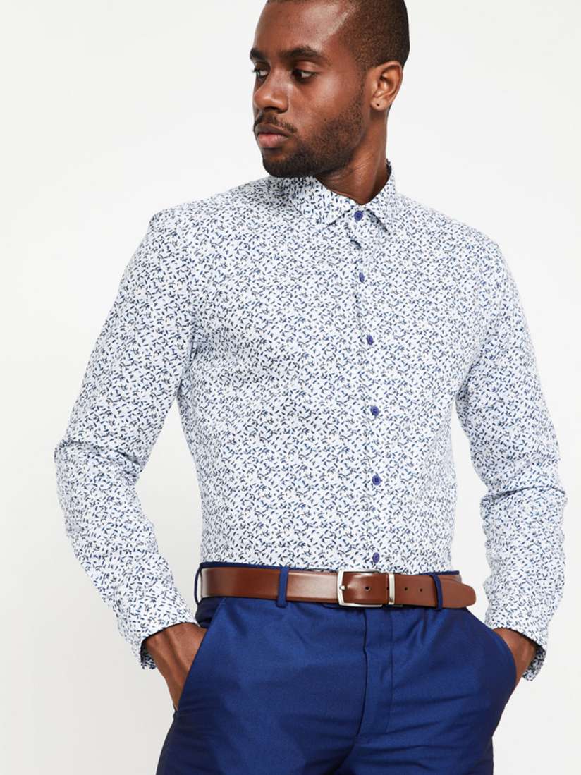 Buy CODE by Lifestyle Men White Slim Fit Printed Formal Shirt Shirts for Men 10059697 Myntra