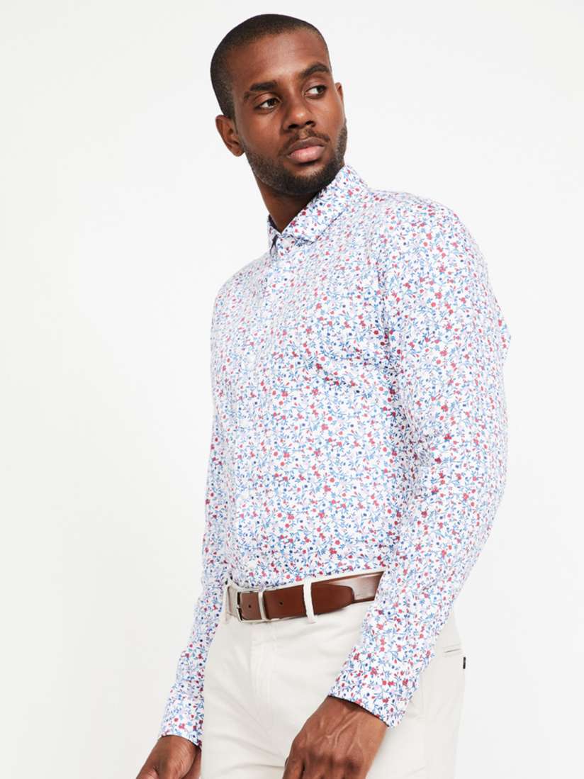 Buy CODE by Lifestyle Men White Slim Fit Printed Formal Shirt Shirts for Men 10060433 Myntra