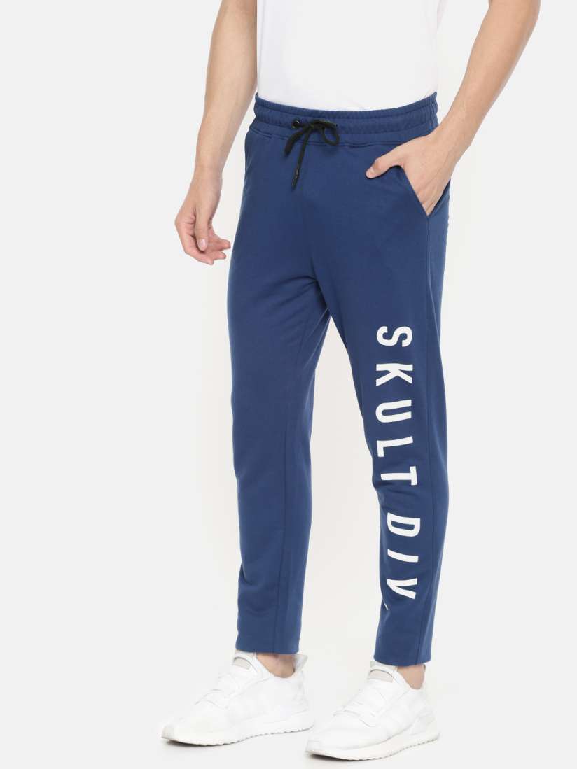 Buy SKULT by Shahid Kapoor Men Blue Printed Regular Fit Track Pants Track Pants for Men 10065175 Myntra