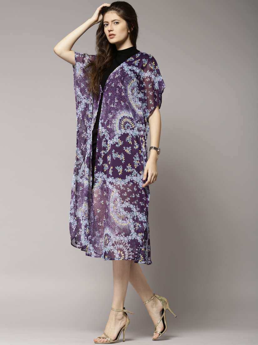 Buy Marks Spencer Blue Printed Kaftan Cover Up Shrug for Women 1007891 Myntra