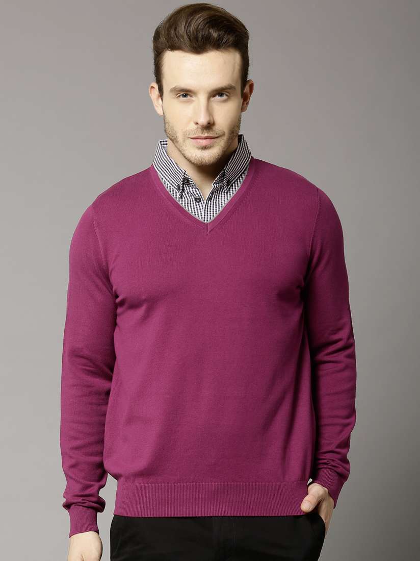 Buy Marks Spencer Magenta Mock Shirt Sweater Sweaters for Men 1008129 Myntra