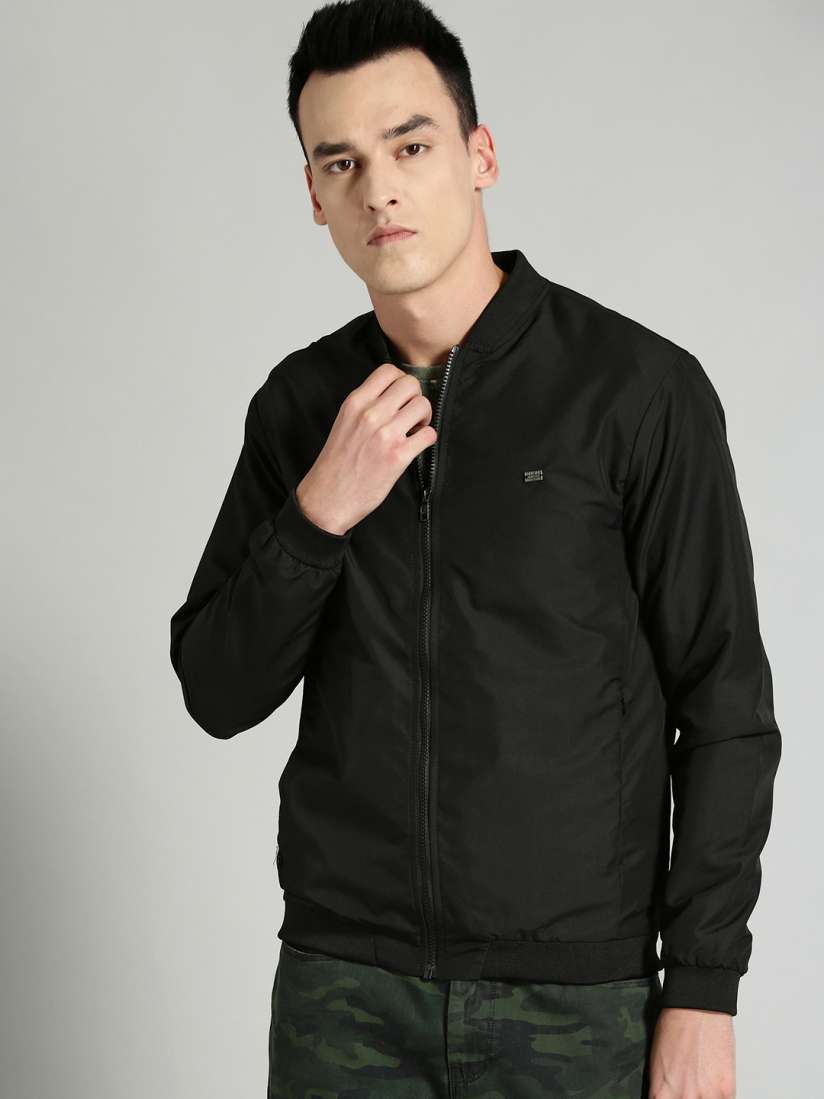 Buy The Roadster Lifestyle Co Men Black Solid Lightweight Bomber Jacket Jackets for Men 10091939 Myntra