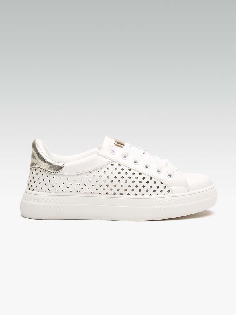 Buy ELLE Women White Laser Cuts Sneakers Casual Shoes for Women 10101649 Myntra
