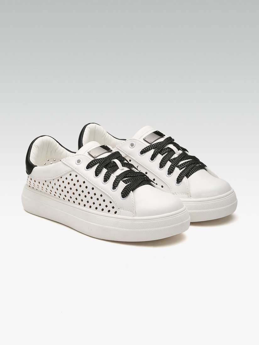 Buy ELLE Women White Laser Cuts Sneakers Casual Shoes for Women 10101677 Myntra