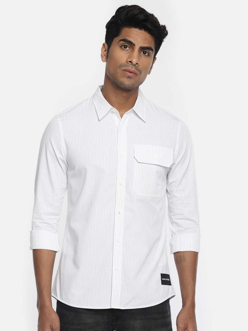 Calvin klein striped jeans mens hot sale