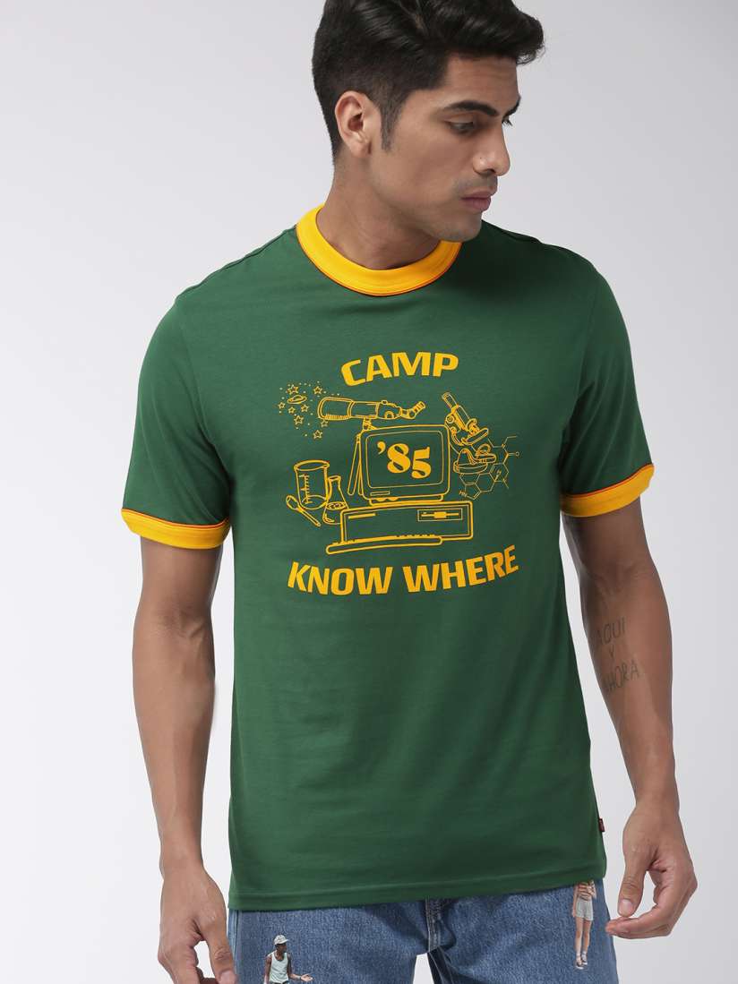 Buy Levis X Stranger Things Men Green Printed Round Neck T Shirt Tshirts for Men 10129327 Myntra