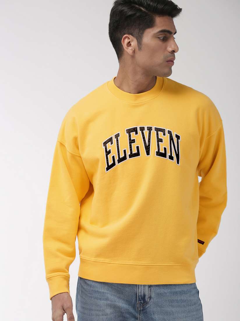 Buy Levis x Stranger Things Men Yellow Self Design Sweatshirt Sweatshirts for Men 10129333 Myntra