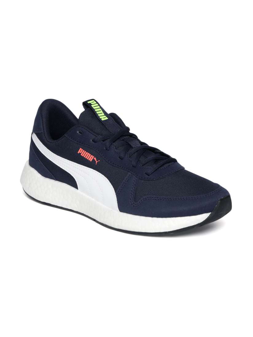 Buy Puma Men Navy Blue White Solid NRGY Neko Retro Running Shoes Sports Shoes for Men 10137161 Myntra