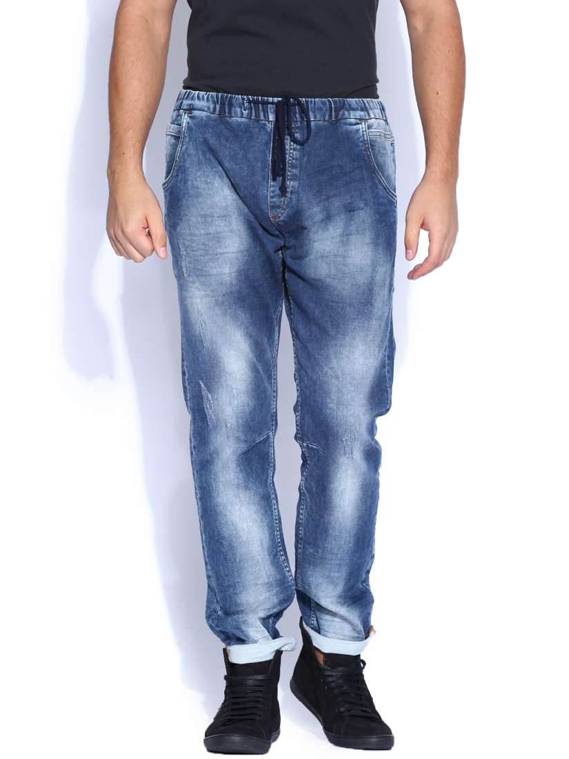 Buy Ed Hardy Blue Washed Jogger Stretchable Jeans Jeans for Men 1013867 Myntra