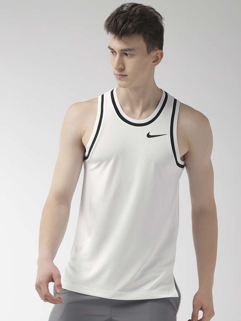 Buy Nike Men White Self Design Standard Fit CLASSIC DRI FIT Basketball Jersey Tshirts for Men 10139189 Myntra