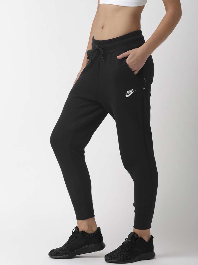 Buy Nike Women Black Solid Straight Fit NSW TCH FLC Joggers Track Pants for Women 10139201 Myntra