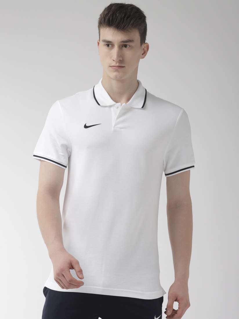 Buy Nike Men White Solid Polo Club19 Pure Cotton T shirt Tshirts for Men 10139403 Myntra