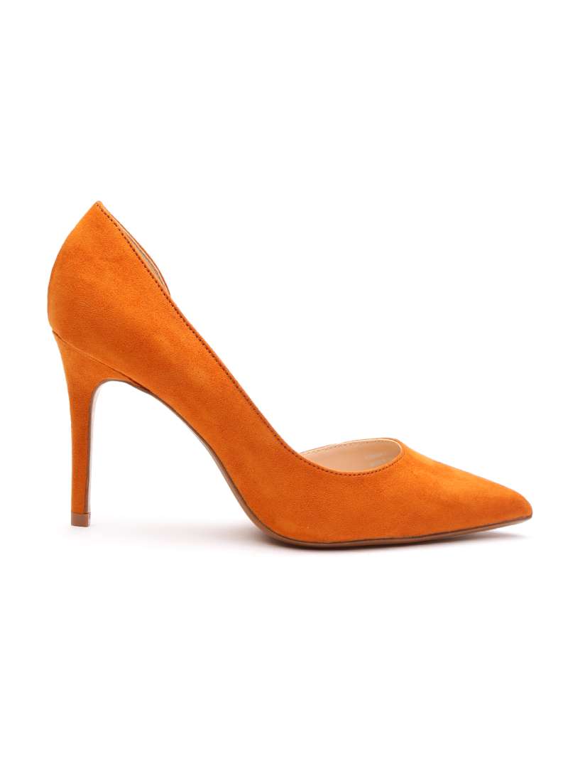 Buy MANGO Women Rust Orange Solid Pumps Heels for Women 10142017 Myntra