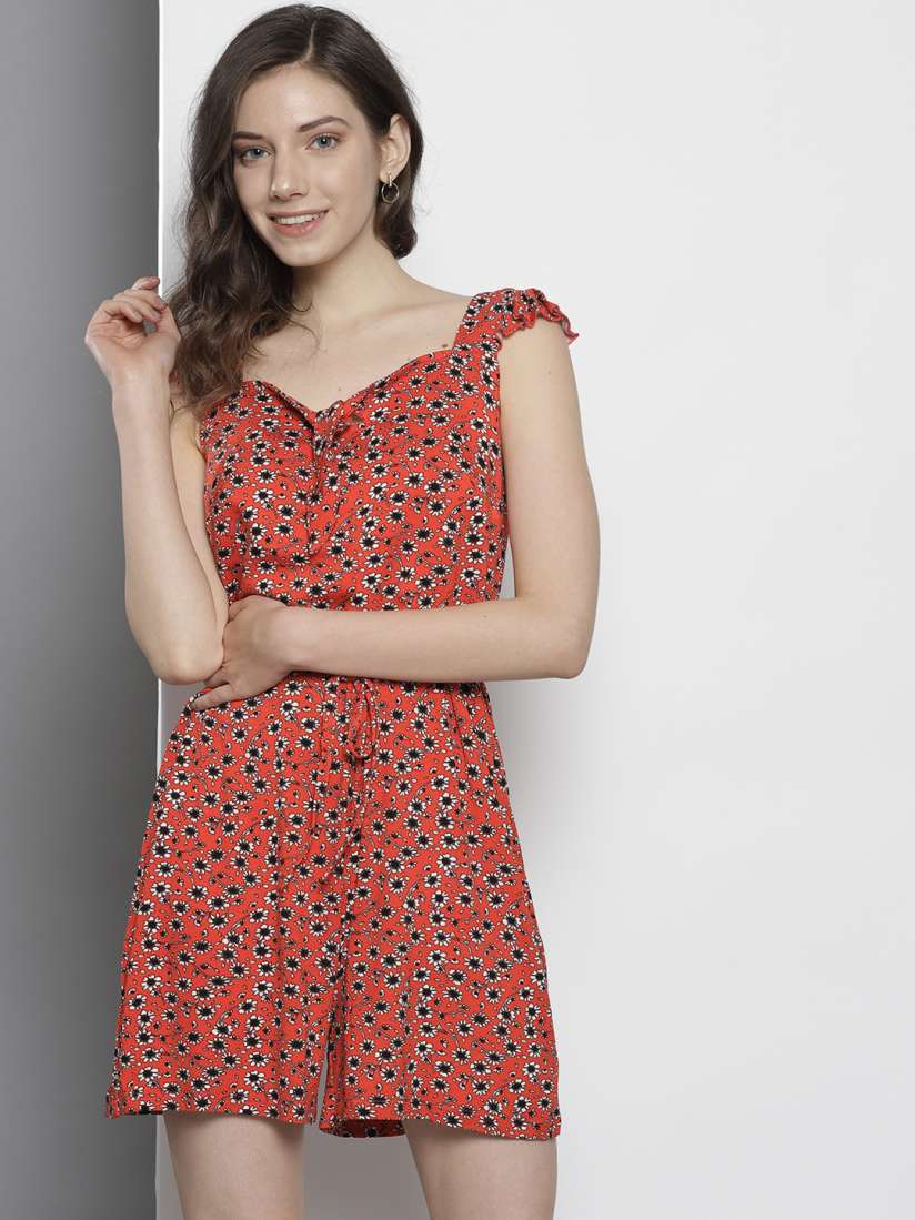 Buy DOROTHY PERKINS Women Red Black Printed Playsuit Jumpsuit for Women 10142189 Myntra