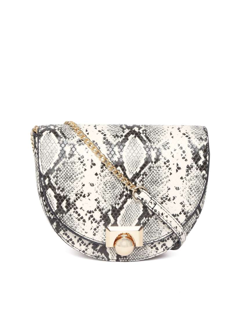 Buy MANGO Black Off White Snakeskin Textured Sling Bag Handbags for Women 10142197 Myntra