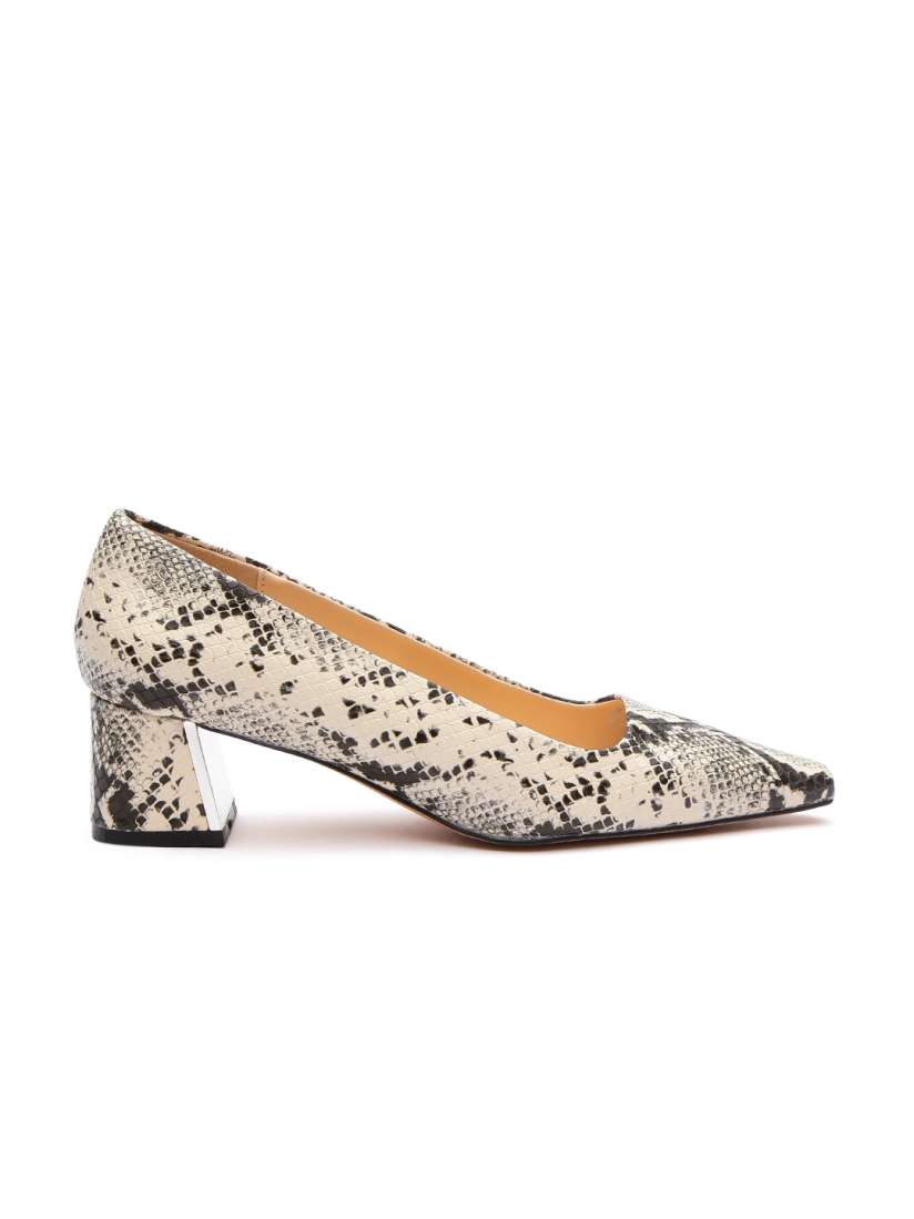 Buy MANGO Women Off White Black Snakeskin Textured Pumps Heels for Women 10142765 Myntra