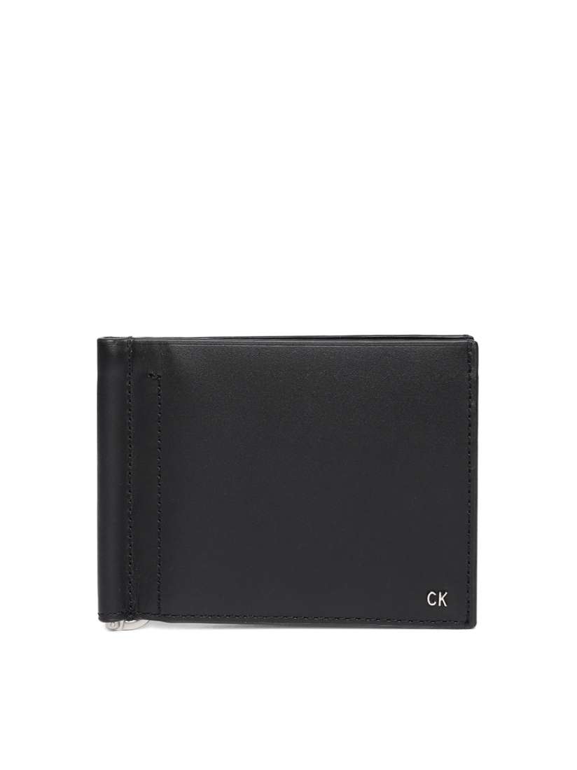 Buy Calvin Klein Jeans Men Black Solid Leather Money Clip Wallets for Men 10143579 Myntra
