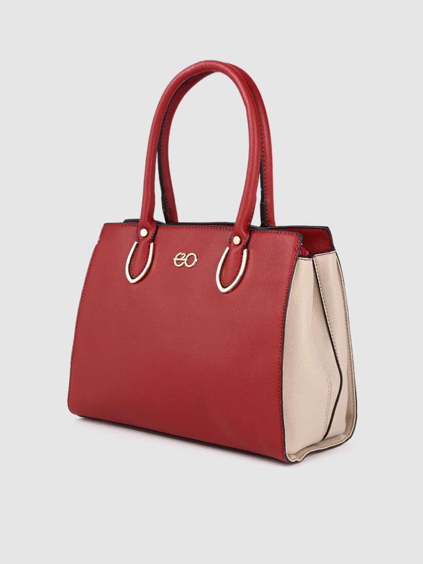 Buy E2O Maroon Solid Handheld Bag Handbags for Women 10156389 Myntra
