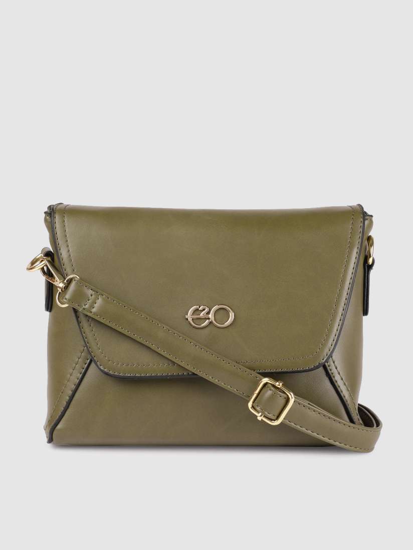 Buy E2O Olive Green Solid Sling Bag Handbags for Women 10156693 Myntra