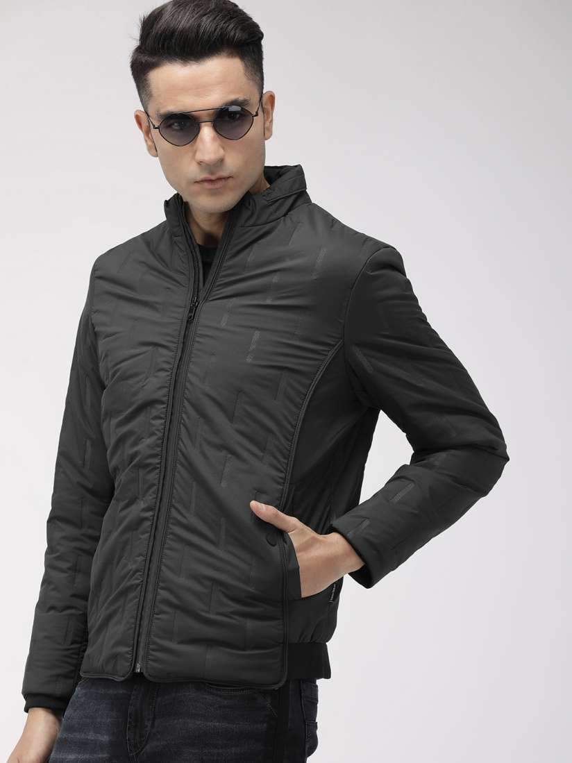 Buy Indian Terrain Men Charcoal Grey Self Design Insulator Padded Jacket Jackets for Men 10161173 Myntra